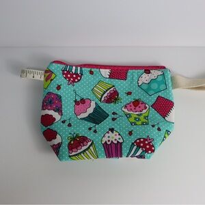 Cupcake Print Makeup Pouch Handmade